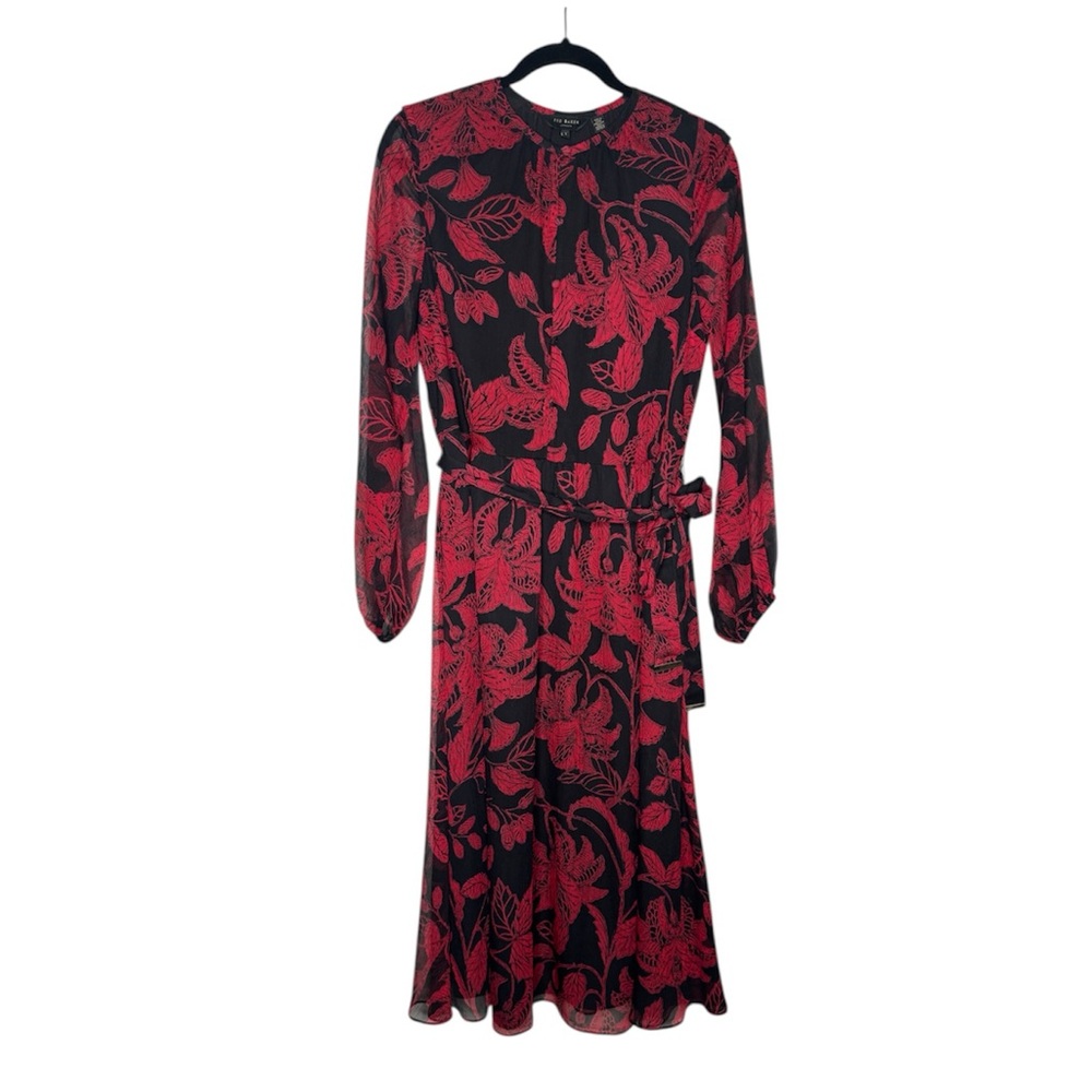 Ted Baker London Hadlee Rococo button-down midi women sz 4 dress formal evening - Picture 3 of 10